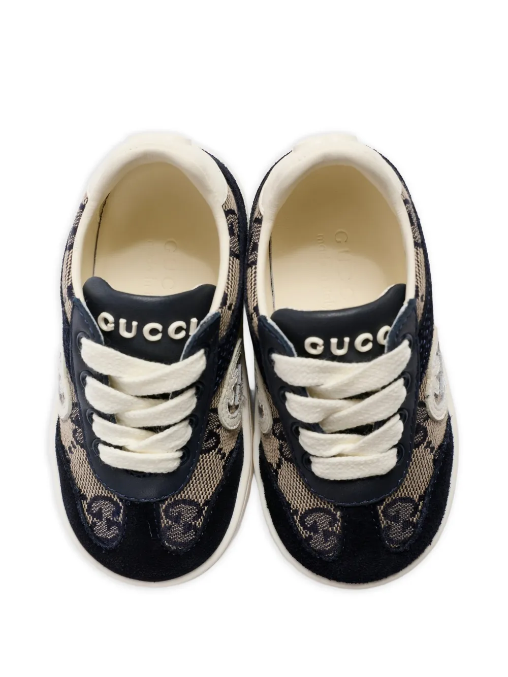 Gucci Kids logo-patch sneakers Blauw