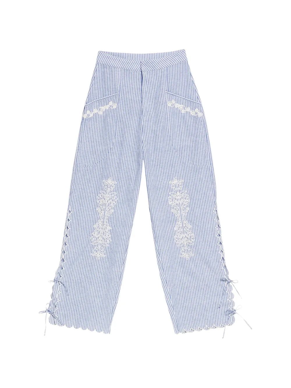 Agua By Agua Bendita Oprah embroidered trousers - Blu