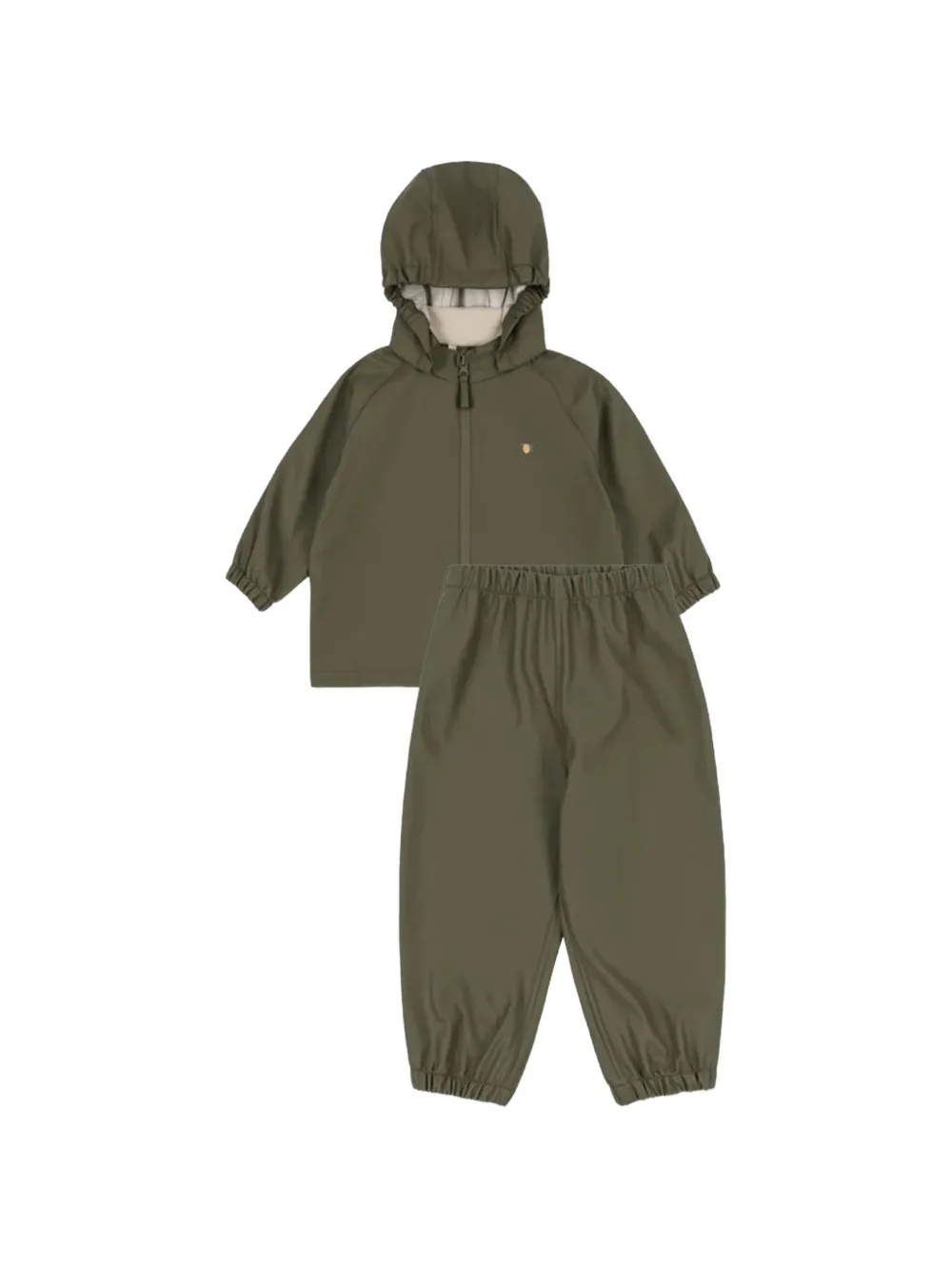 Konges Sløjd hooded lemon-detail trousers set - Verde