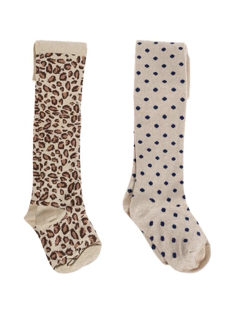 Konges Sløjd patterned tights (set of two) - Toni neutri