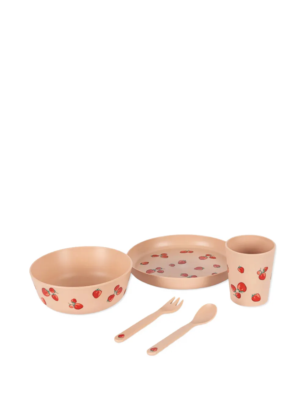  Konges Sløjd Strawberry-print Meal Set - Pink 