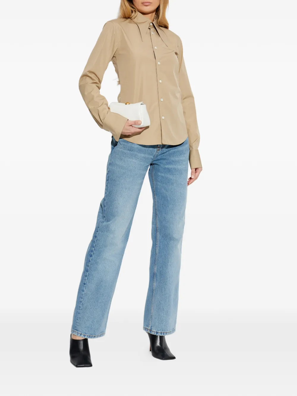  Ami Paris Point-collar Shirt - Neutrals 