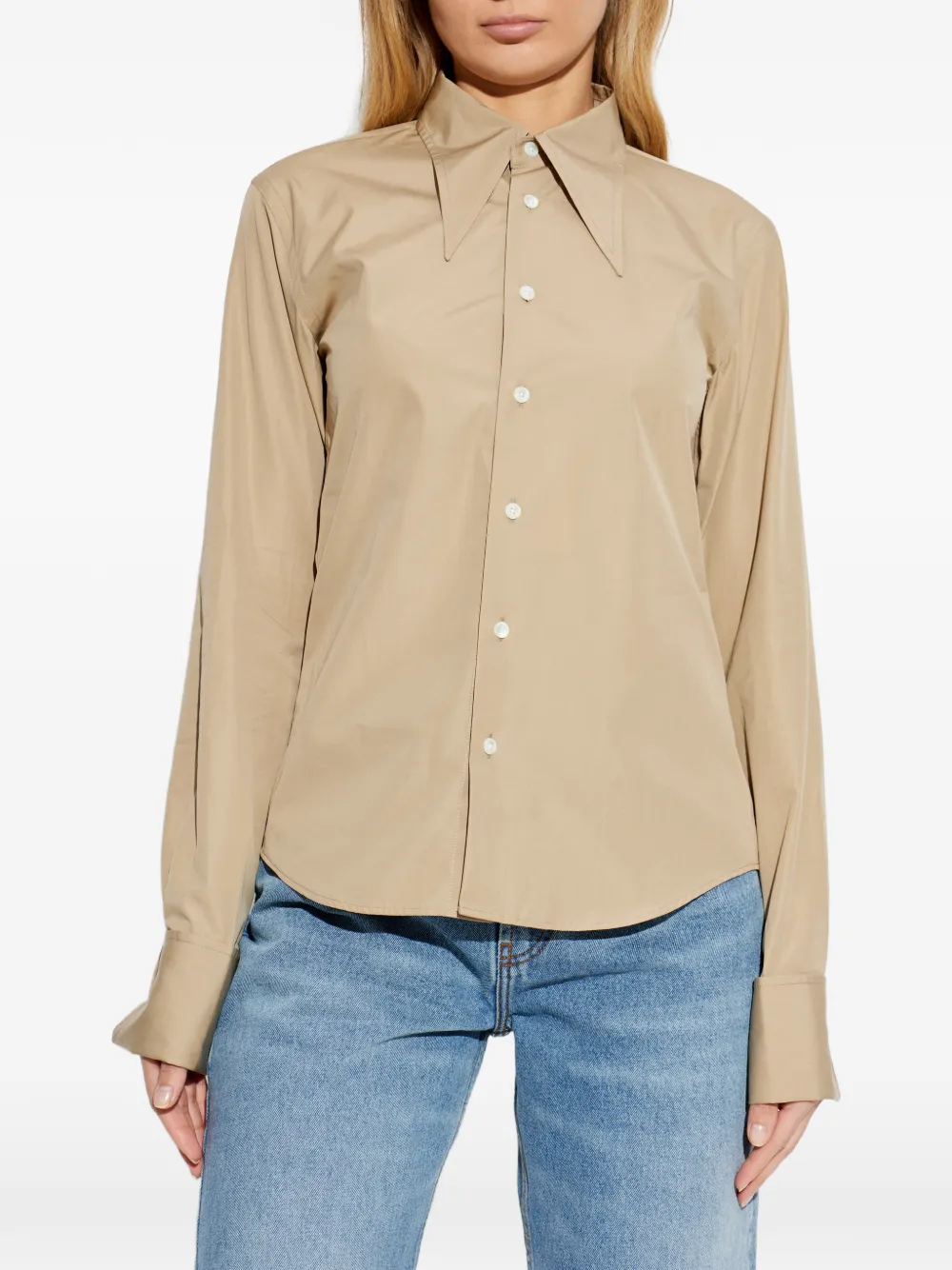  Ami Paris Point-collar Shirt - Neutrals 