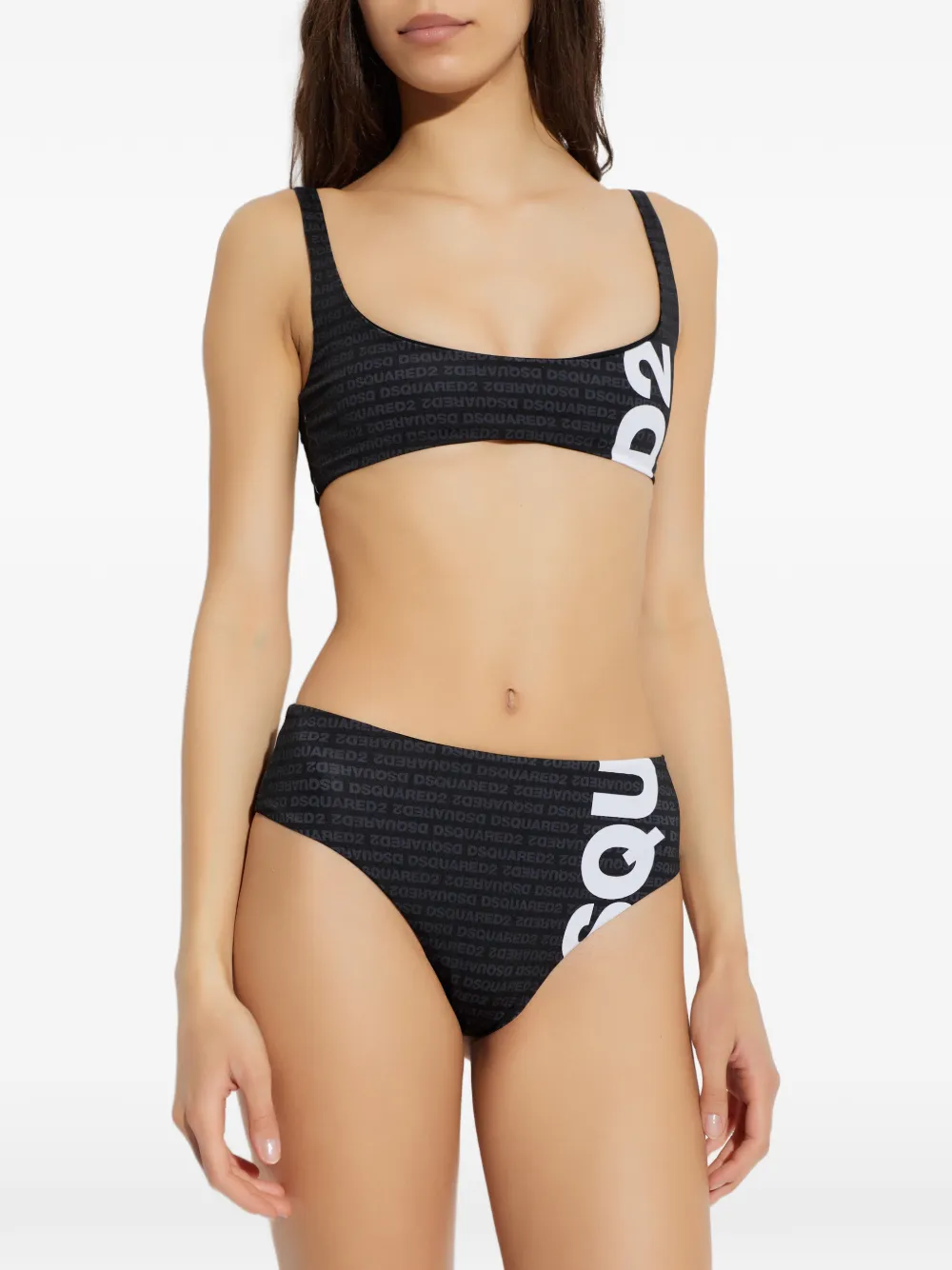  Dsquared2 Logo-print Bikini Bottoms - Black 