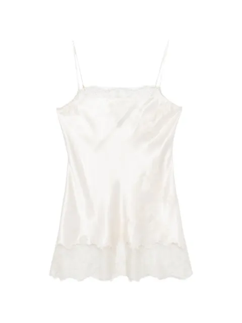 Carine Gilson lace-detail silk slip dress