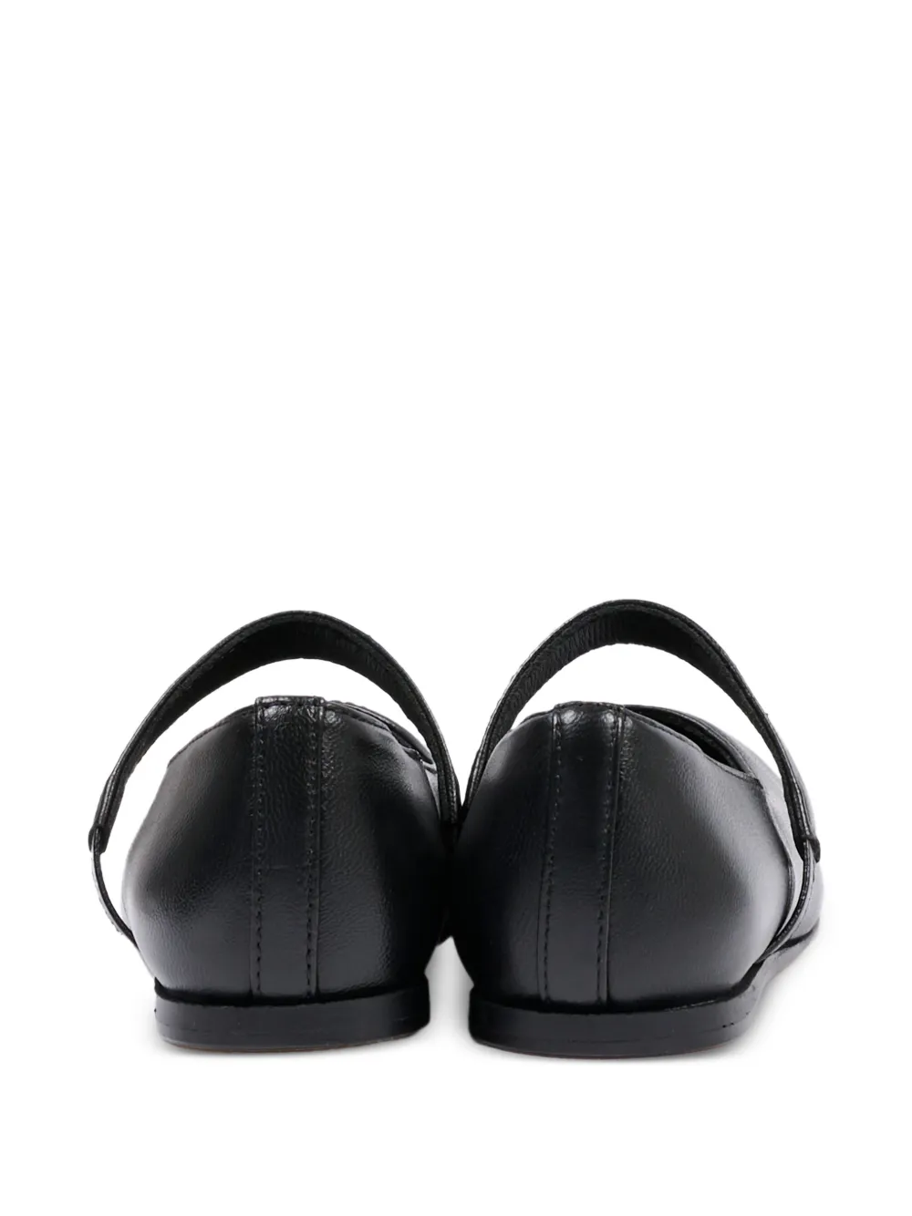 Marni Kids logo-strap ballerinas Zwart