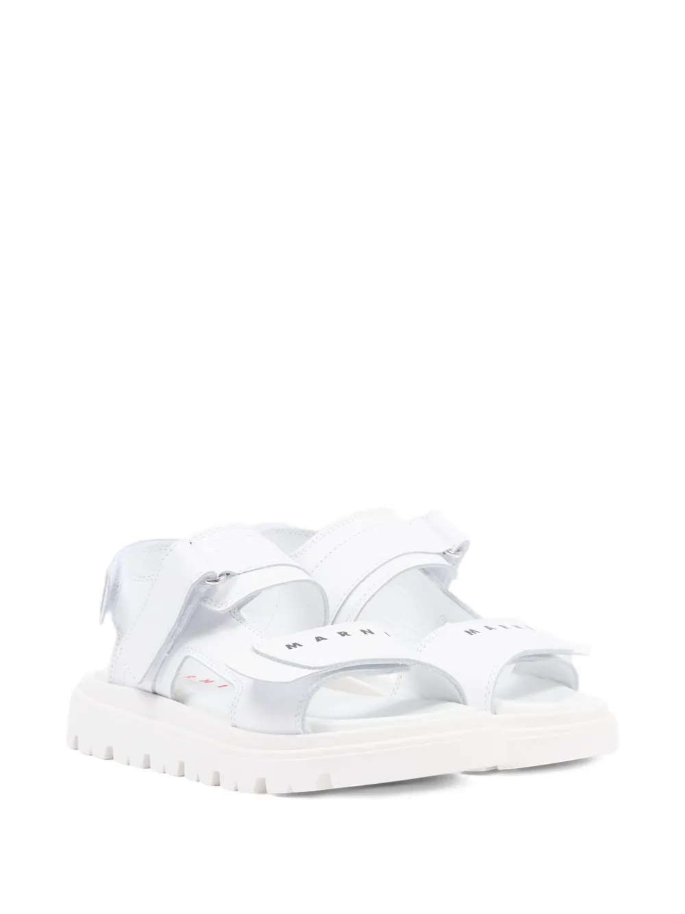 Marni Kids logo-strap sandals Wit
