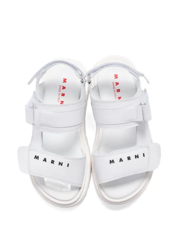 Marni Kids ロゴストラップ サンダル | ホワイト | FARFETCH JP