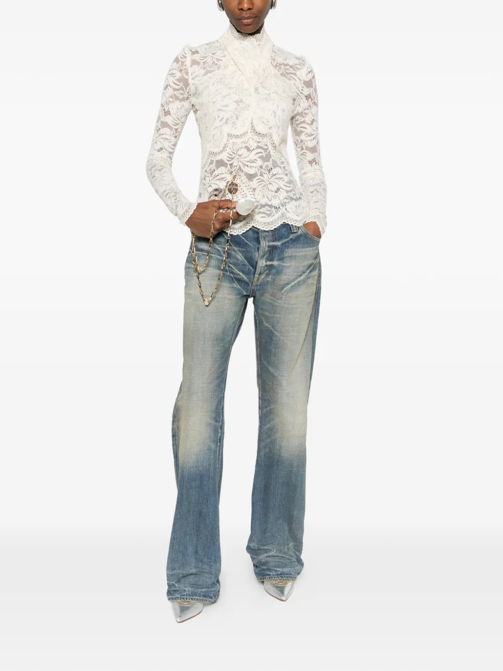 Rabanne Top met col Beige