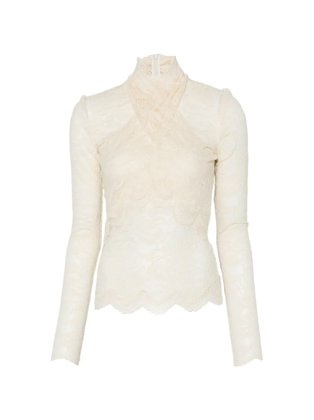 Rabanne lace mock-neck top - Toni neutri