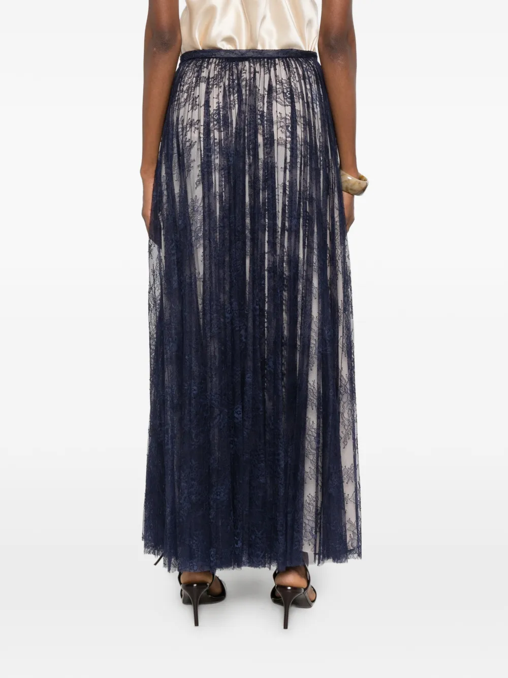 Alberta Ferretti Gelaagde maxi-rok Blauw
