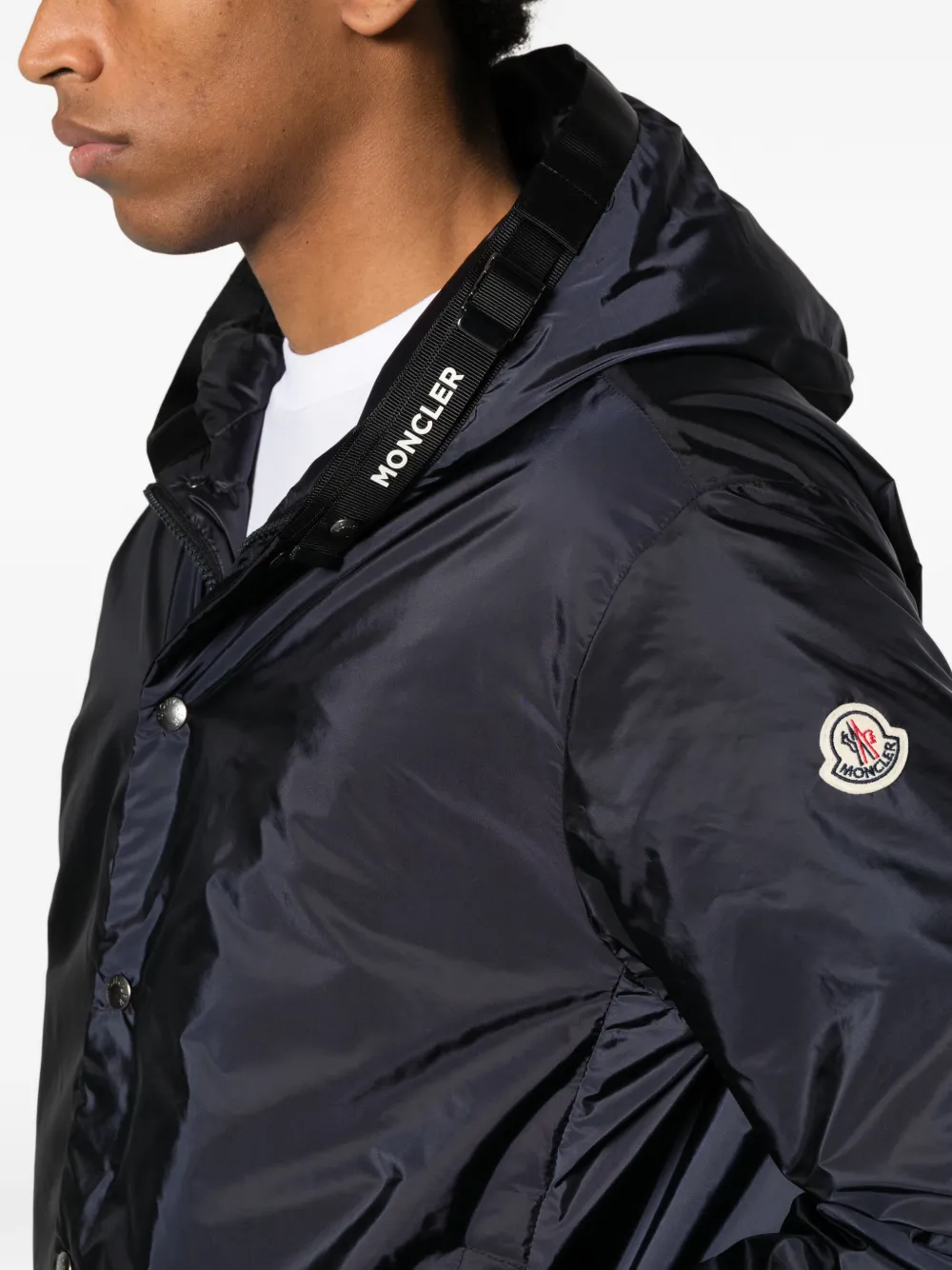 Moncler Jack met logoband Blauw