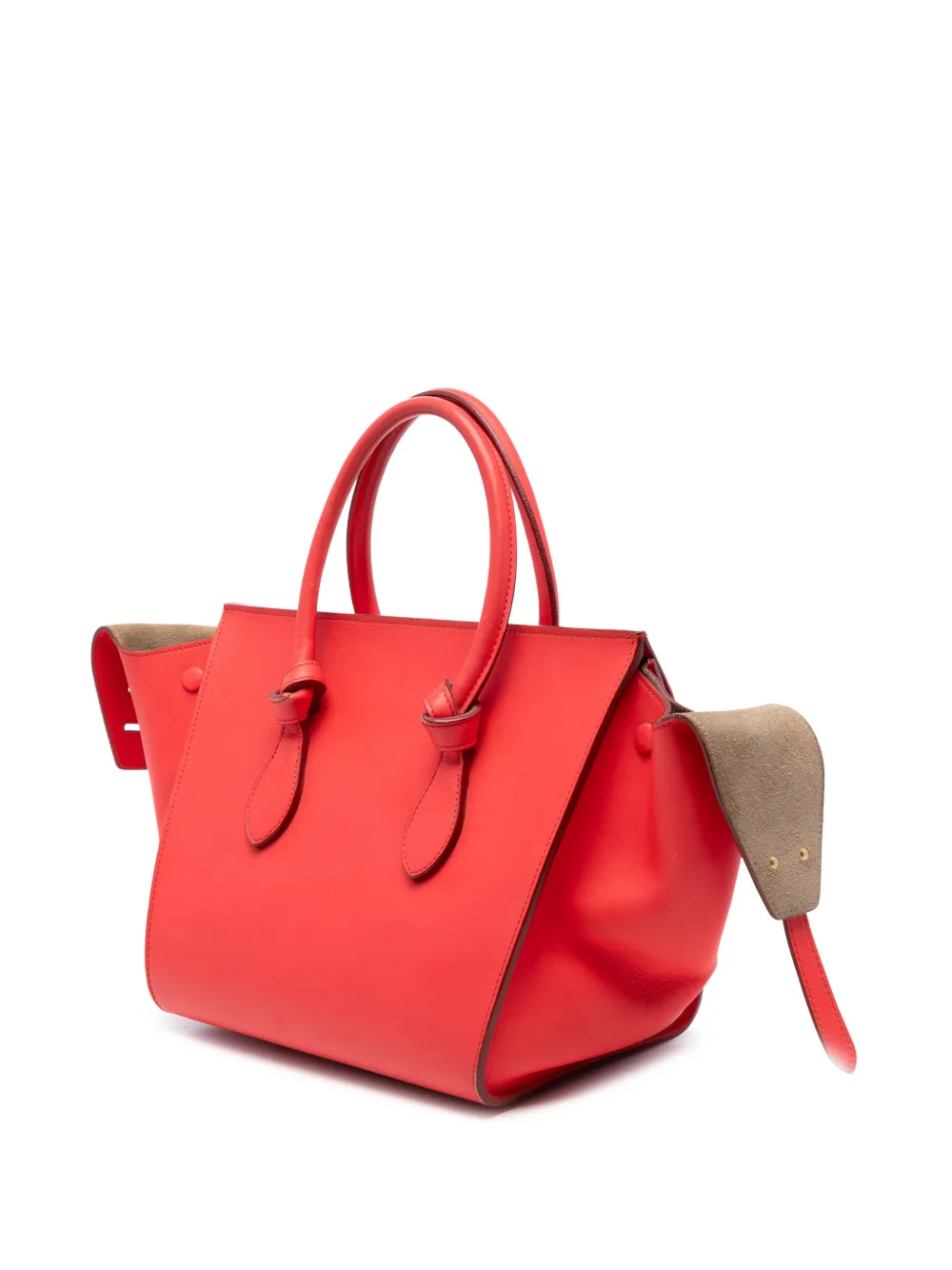  Celine Pre-owned 2015 Small Grained Calfskin Tie Knot Handbag - Red 