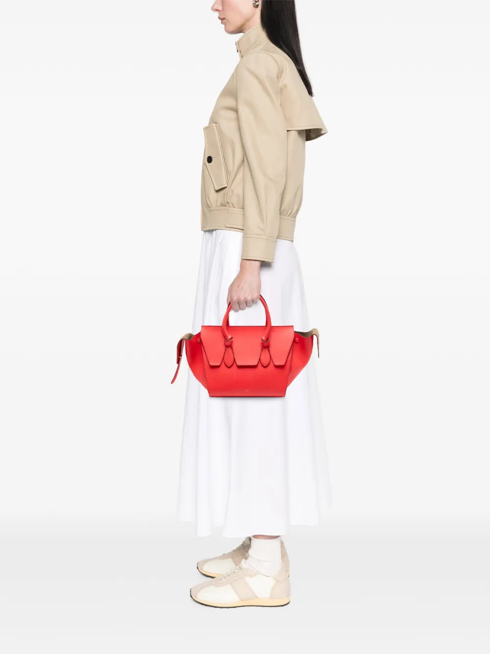  Celine Pre-owned 2015 Small Grained Calfskin Tie Knot Handbag - Red 