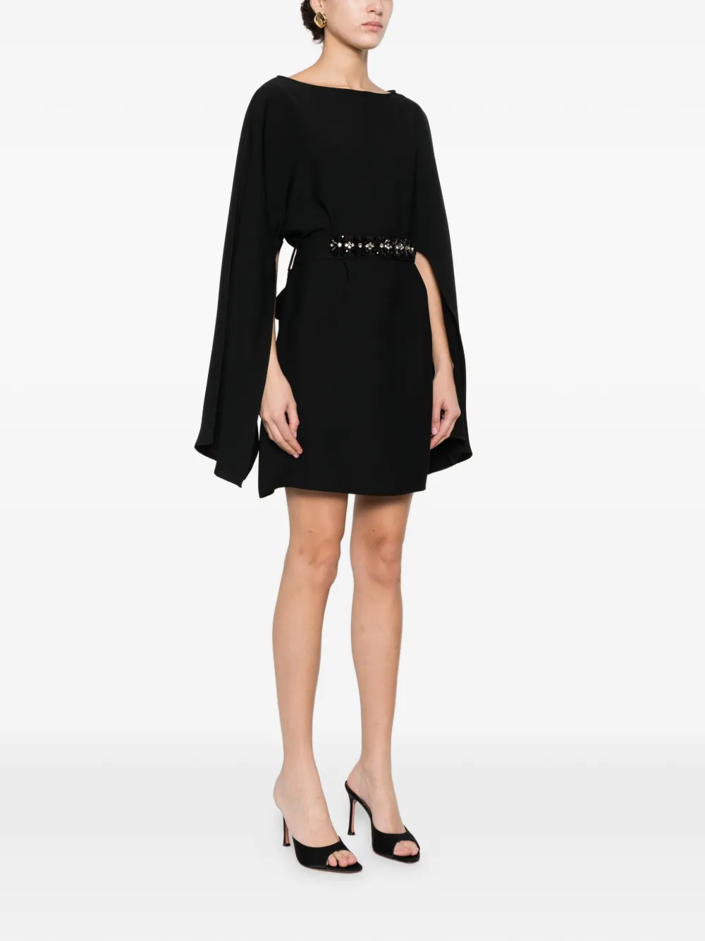  P.a.r.o.s.h. Wide-sleeve Mini Dress - Black 