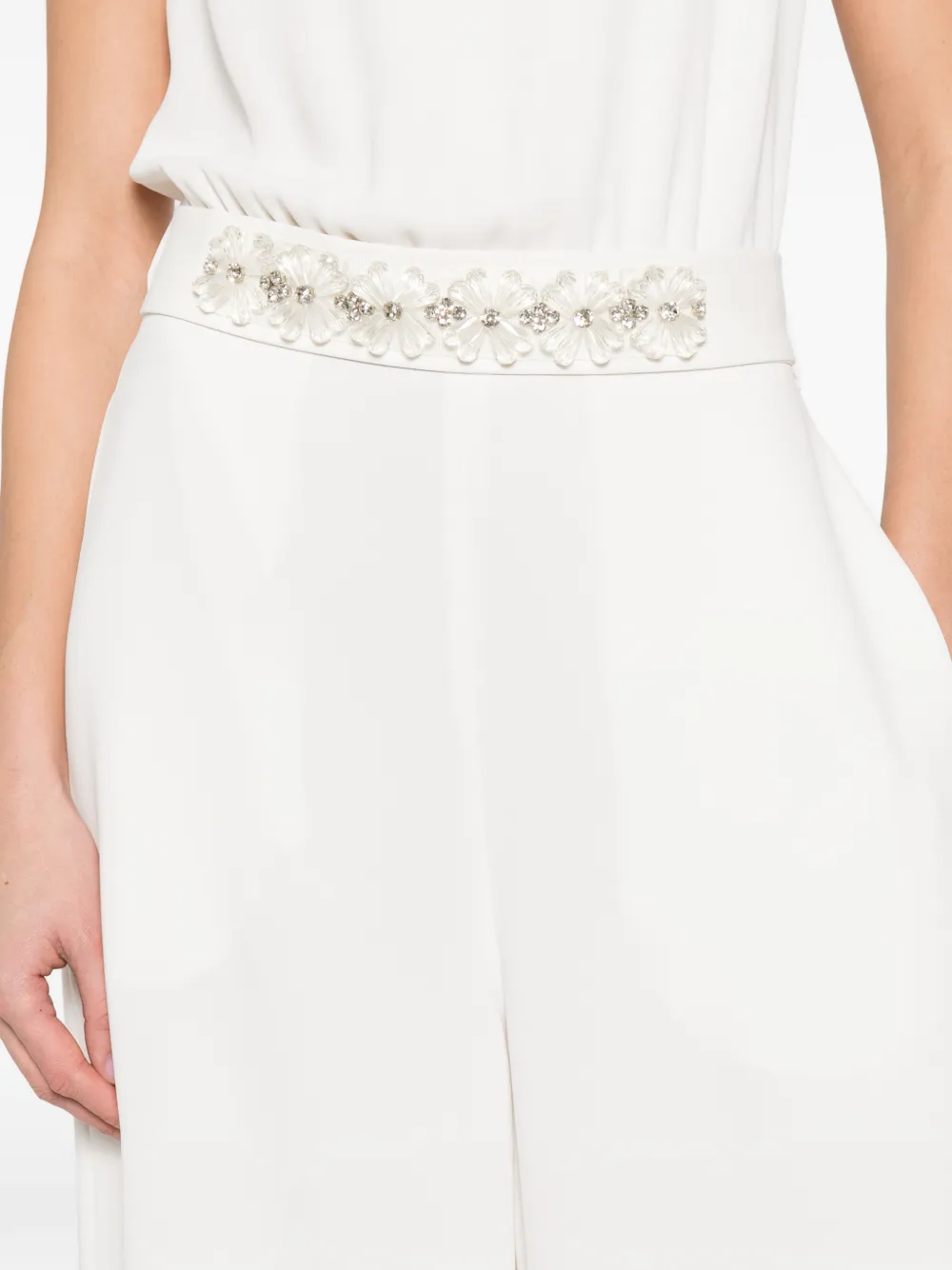 P.A.R.O.S.H. Jumpsuit verfraaid met bloemen Wit