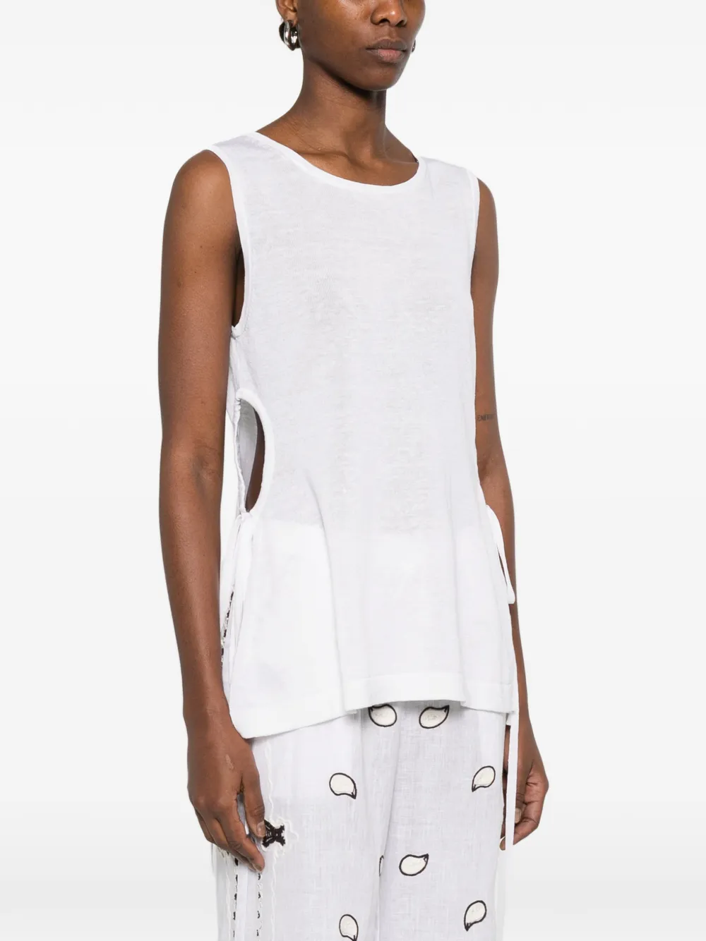  P.a.r.o.s.h. Side Tie Knitwear - White 