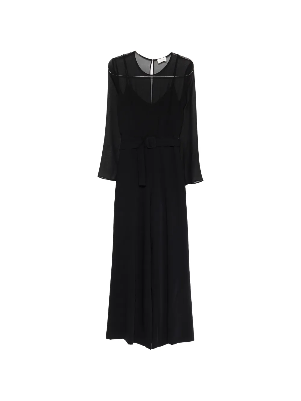 P.A.R.O.S.H. belt sheer jumpsuit - Nero