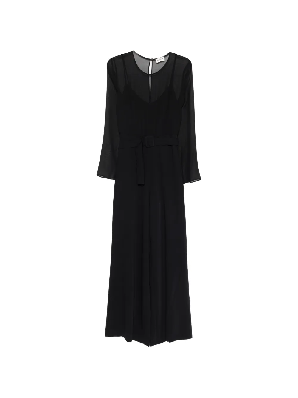 P.A.R.O.S.H. belt sheer jumpsuit - Nero