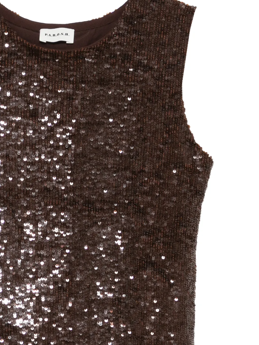  P.a.r.o.s.h. Sequin Top - Brown 
