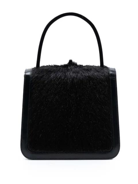 Celine Pre-Owned 2000 Leather Trimmed Pony Hair Acrylic Top Handle Bag handbag