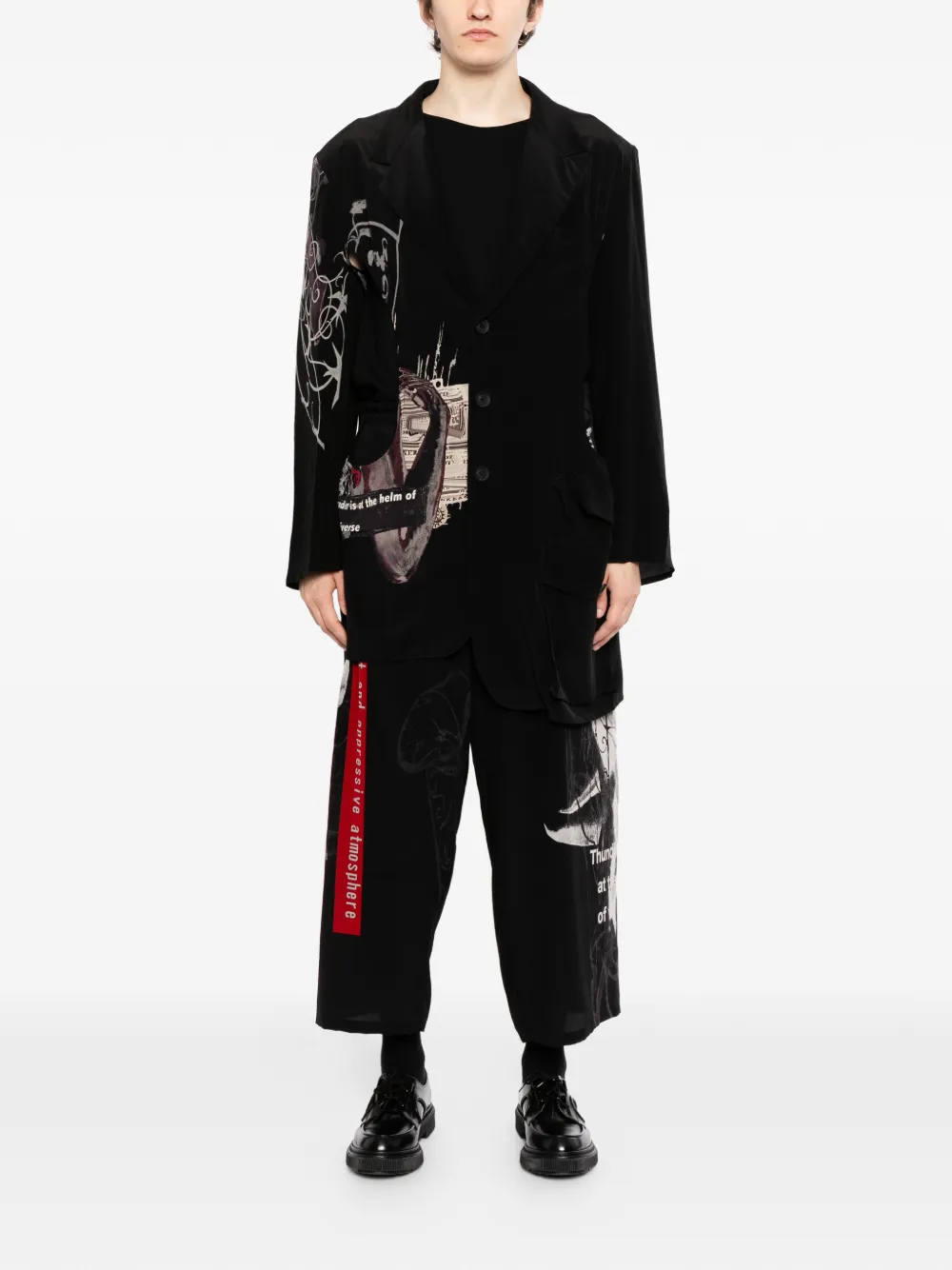 Yohji Yamamoto Jas met asymmetrische afwerking Zwart