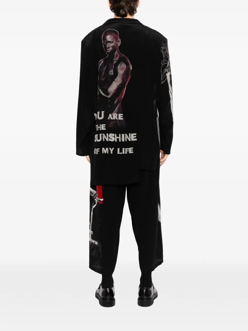 Yohji Yamamoto Jas met asymmetrische afwerking Zwart