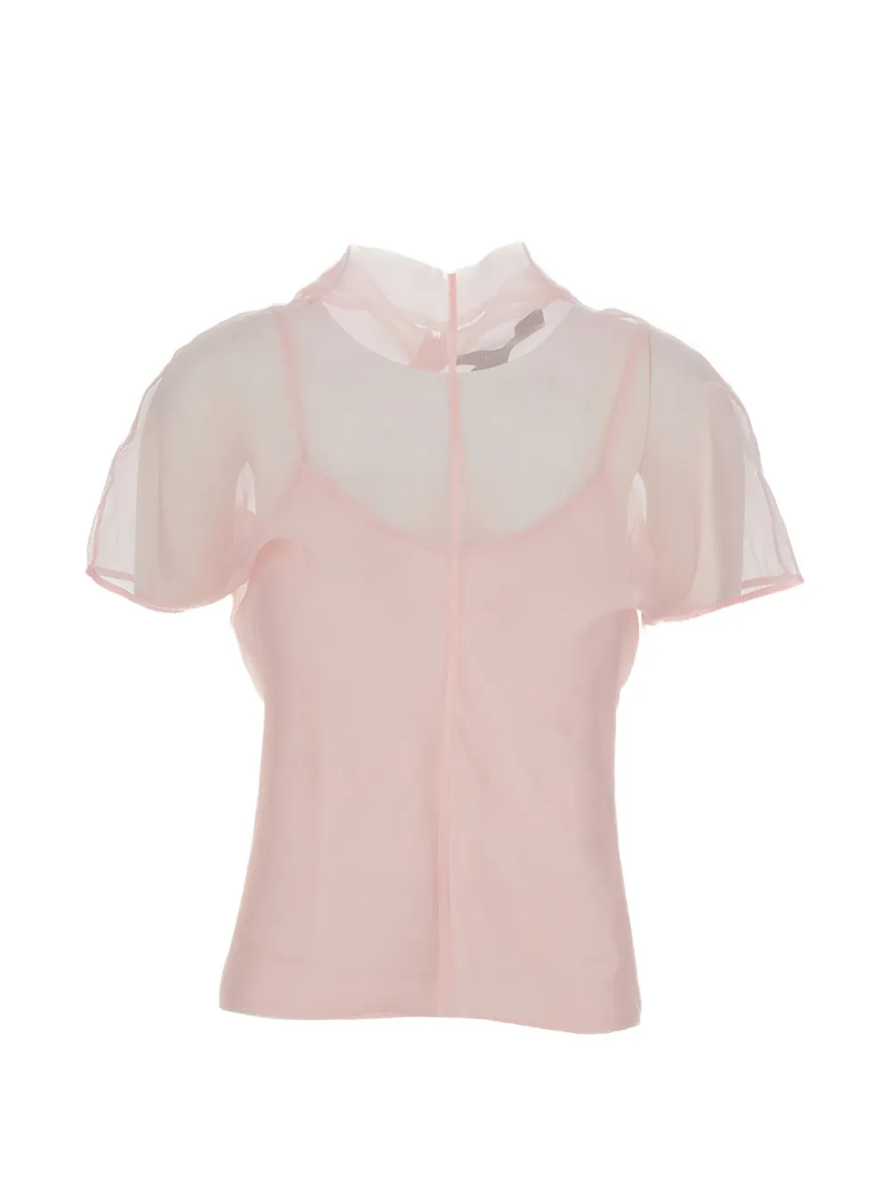 Federica Tosi high-neck short-sleeve blouse - Rosa