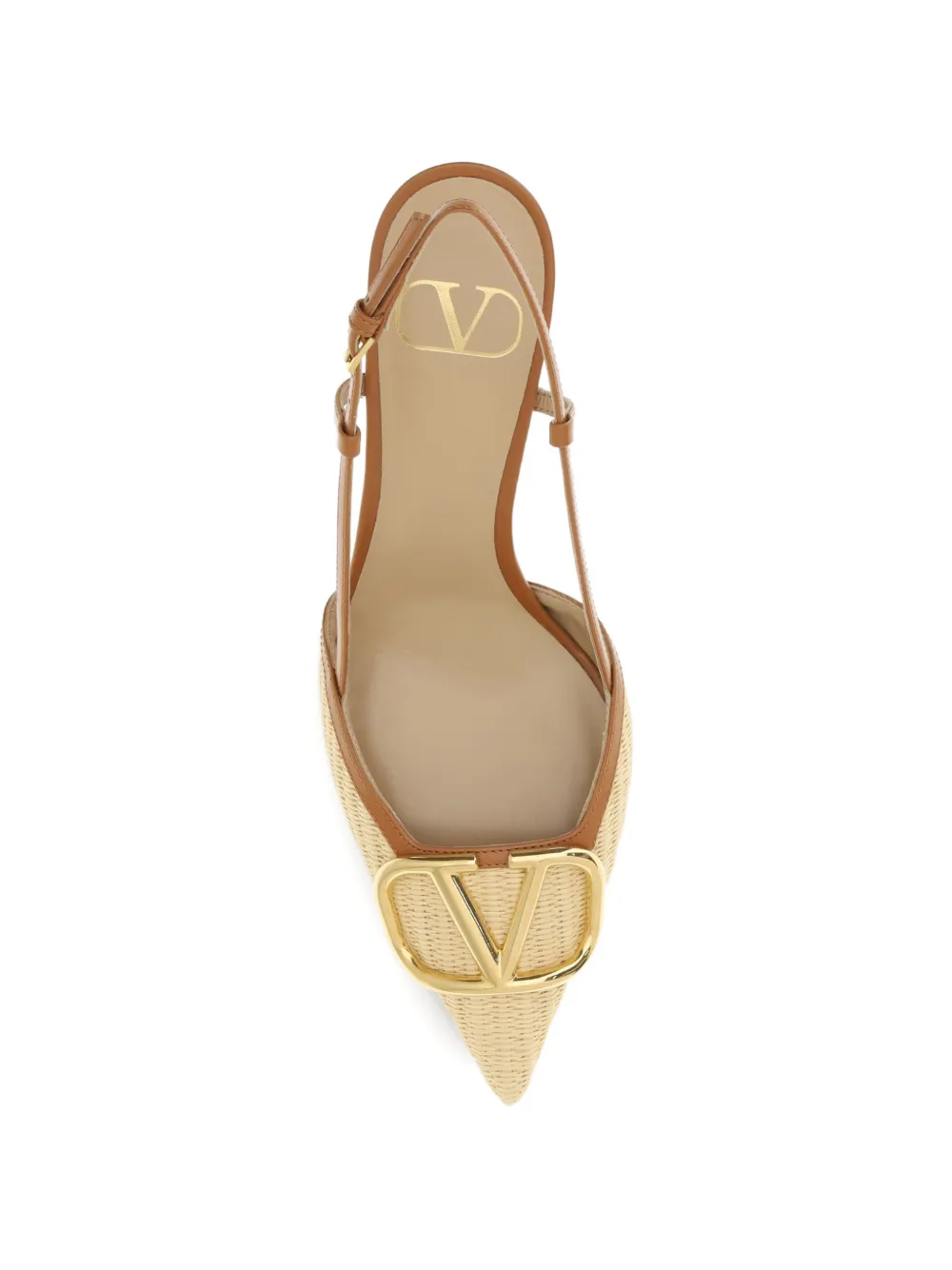 Valentino Garavani VLogo signature slingback pumps Beige