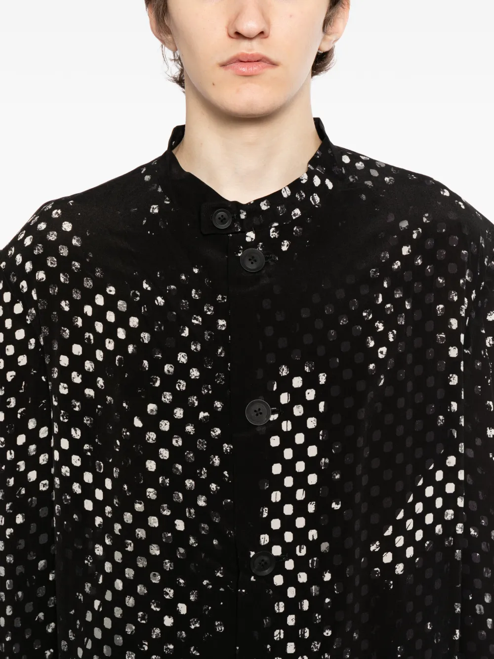 Yohji Yamamoto Jack met patroon Zwart