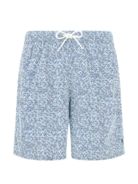 Paul & Shark badeshorts med geometrisk akvareltryk
