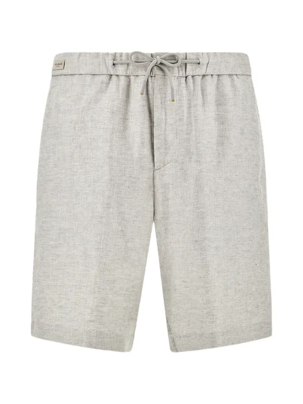 Paul & Shark Drawstring Linen Bermuda Shorts in Grey