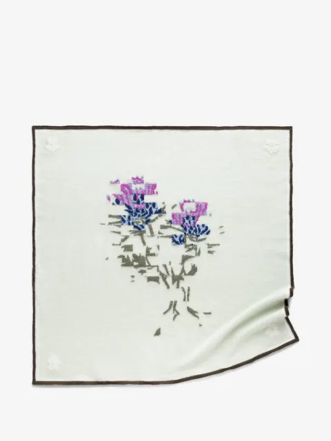 Barrie Cashmere scarf with thistle motif