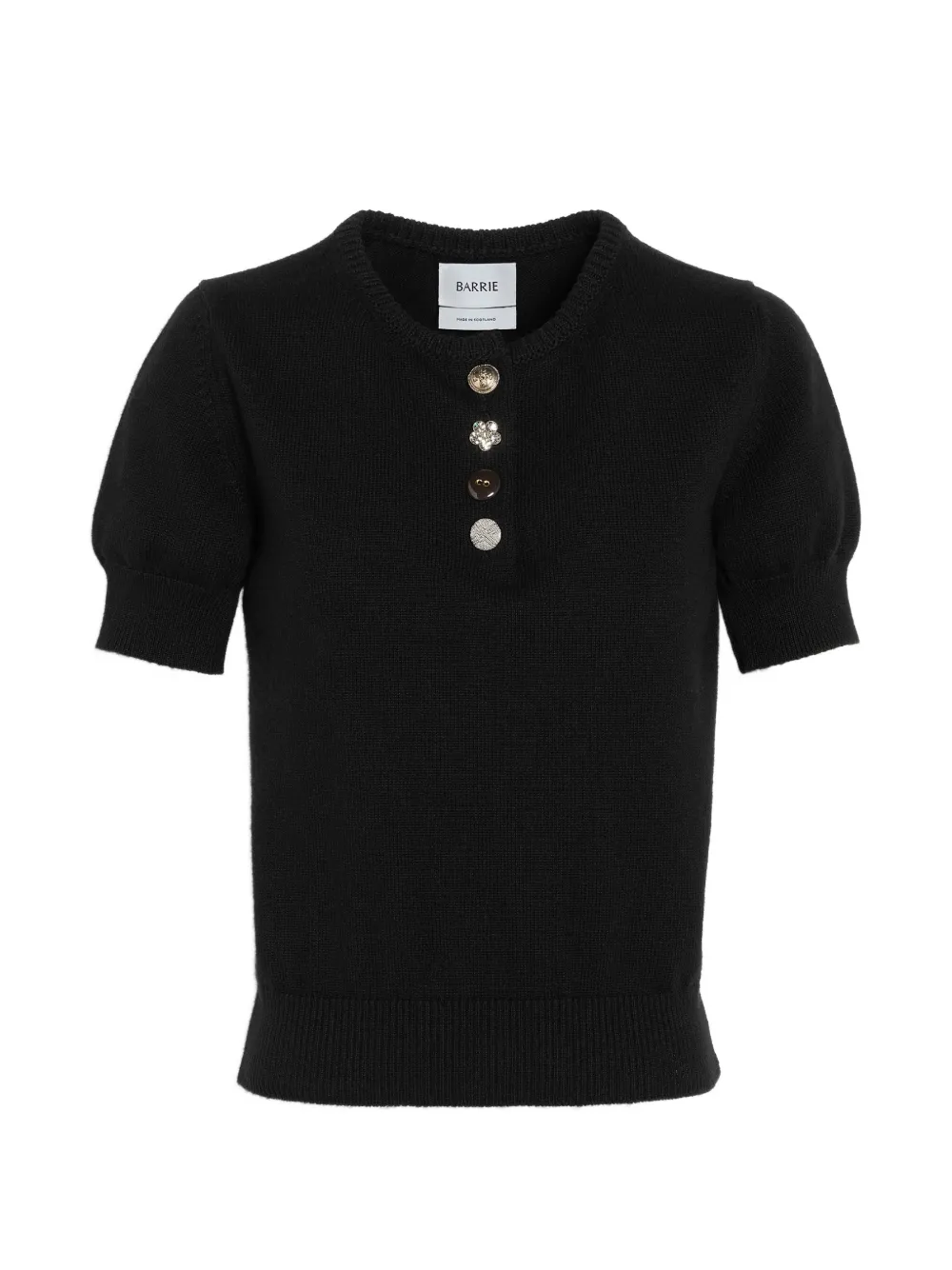 Barrie top con bottoni gioiello - Nero