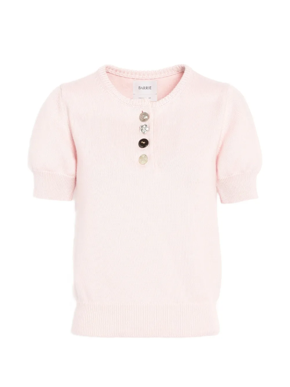 Barrie Top con bottoni gioiello - Rosa