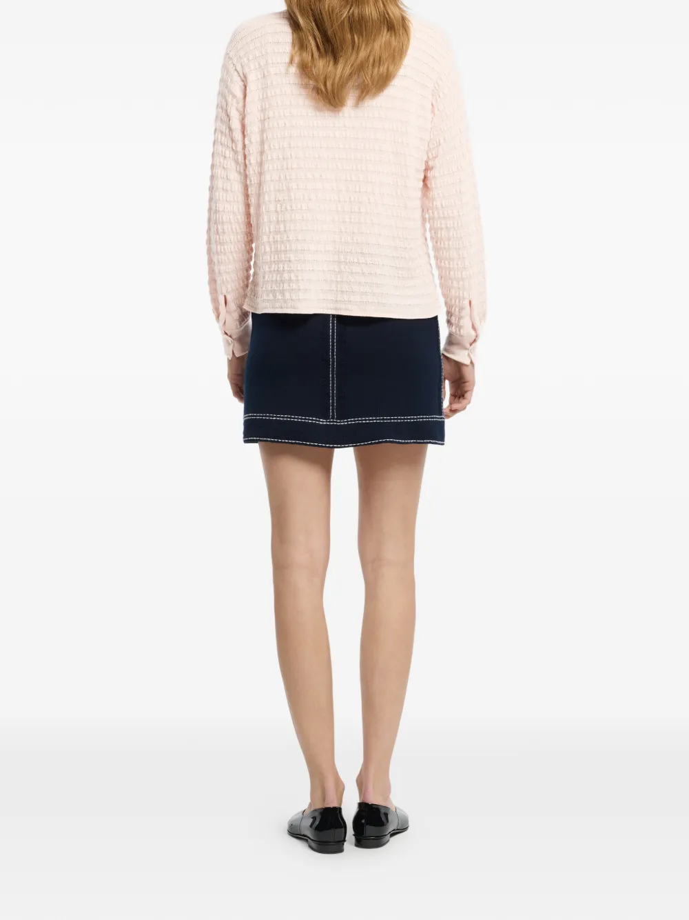 Barrie Gebreide blouse met reliëf Roze