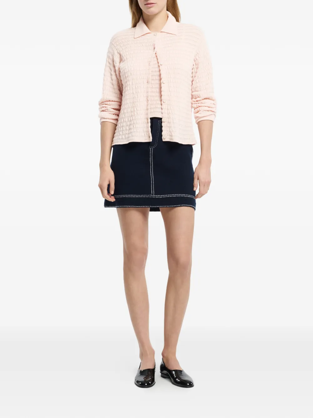Barrie Gebreide blouse met reliëf Roze