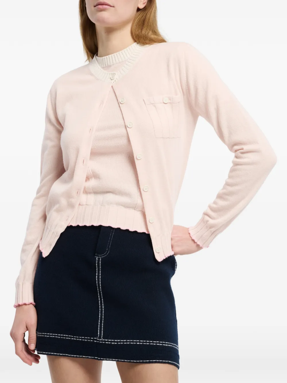 Barrie Geribbeld vest Roze