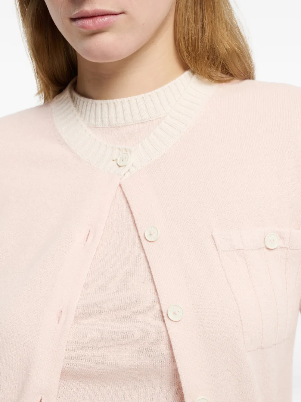 Barrie Geribbeld vest Roze
