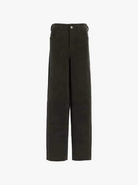 Barrie suede-effect trousers