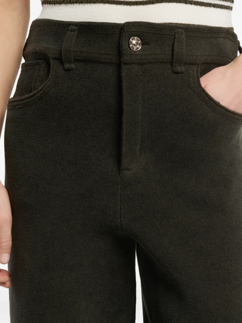 Barrie Broek met suède effect Bruin