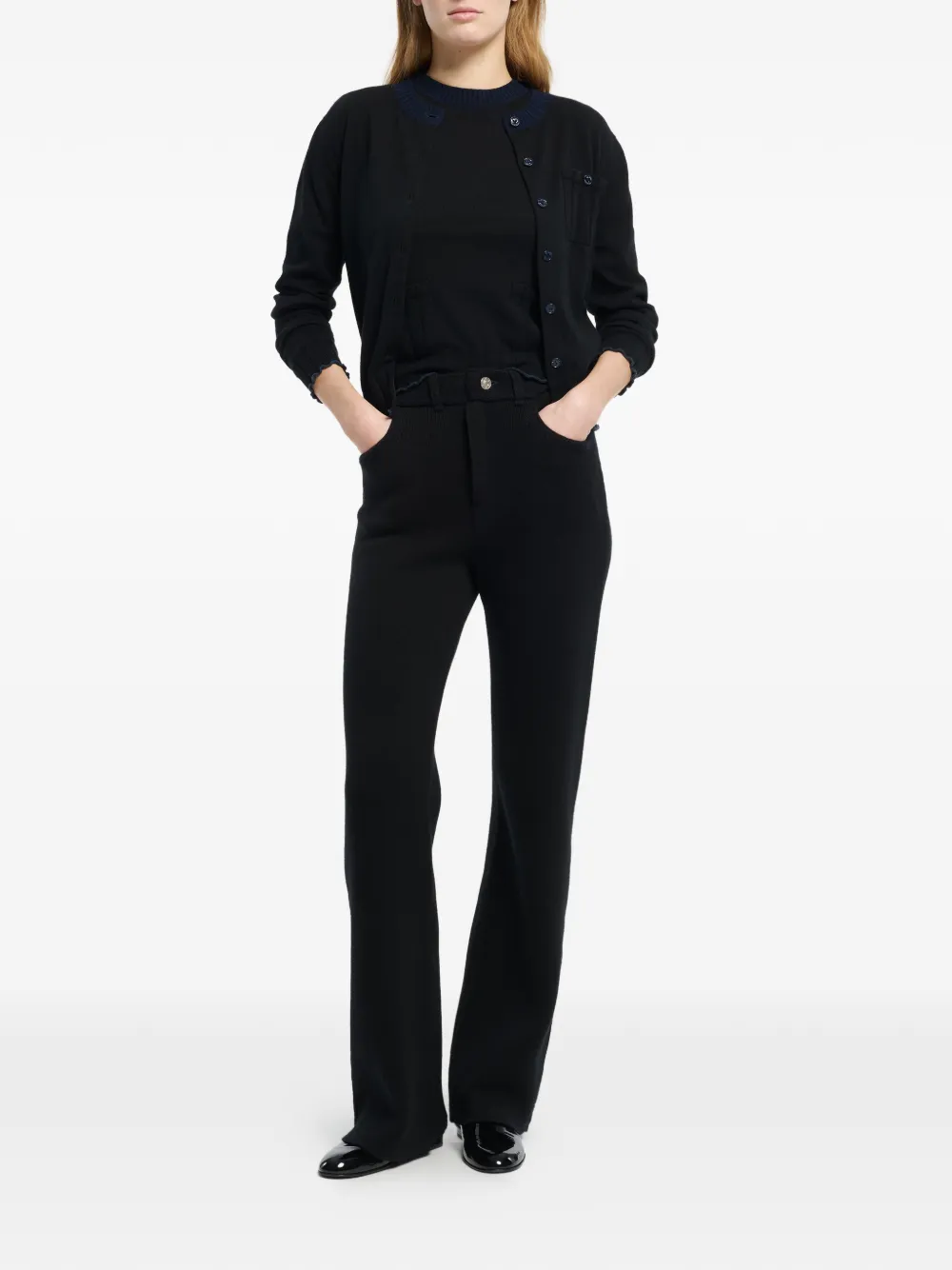Barrie Geribbeld vest Zwart