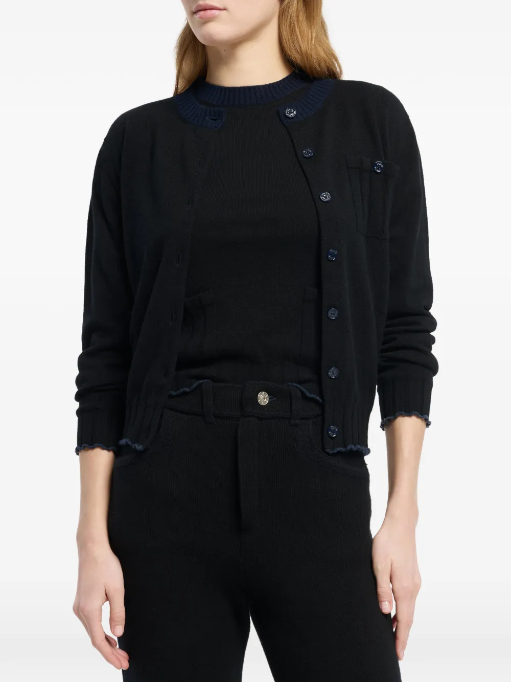 Barrie Geribbeld vest Zwart