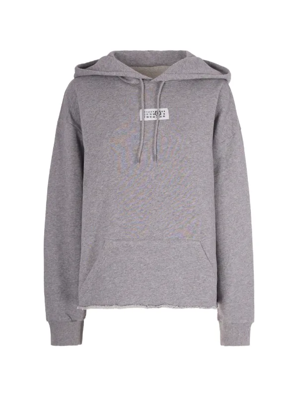 MM6 Maison Margiela Numbers-patch Hoodie in Grey