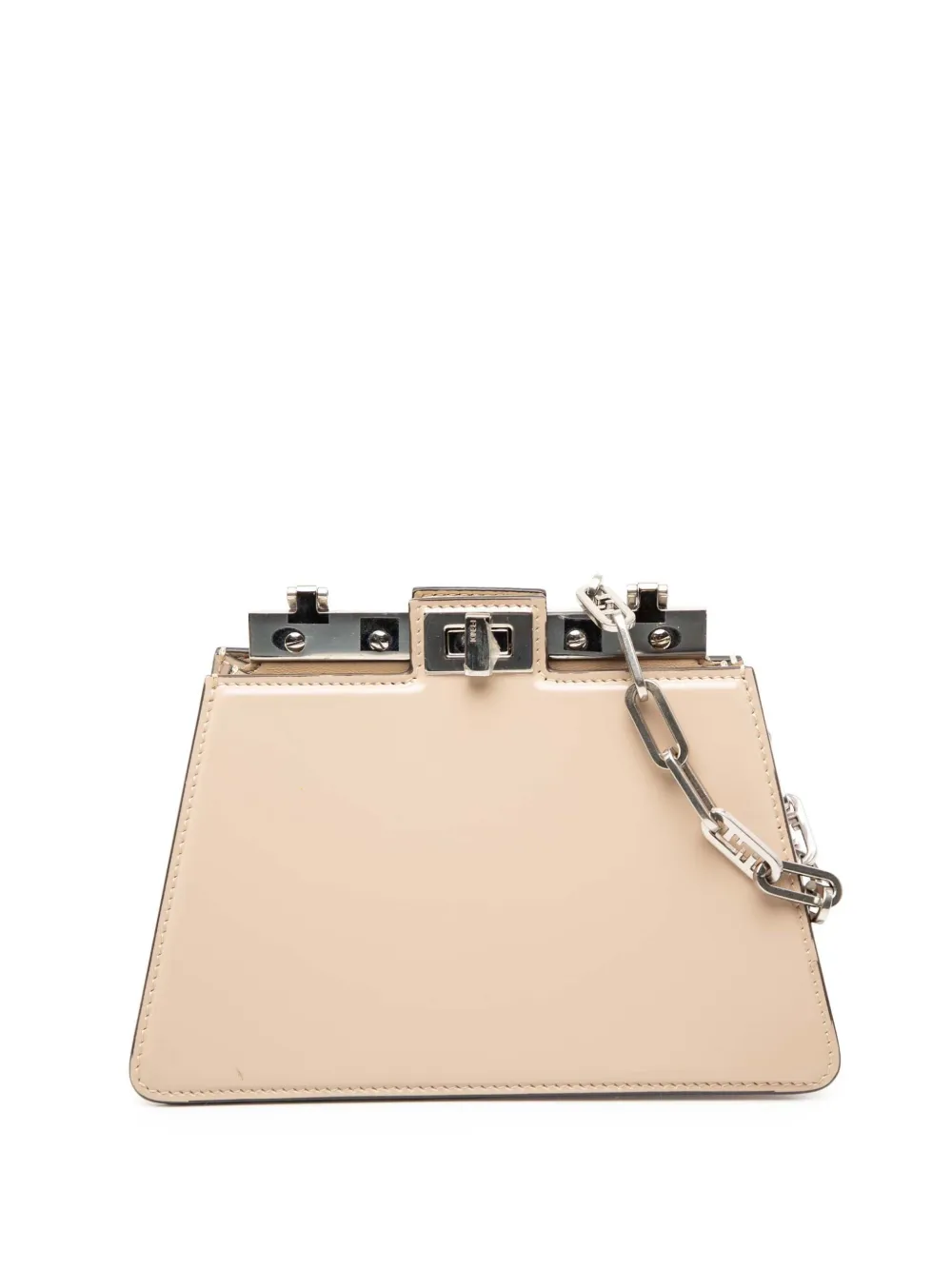 Fendi Pre-Owned 2000-2025 Small Leather Peekaboo Cut Chain shoulder bag - Marrone