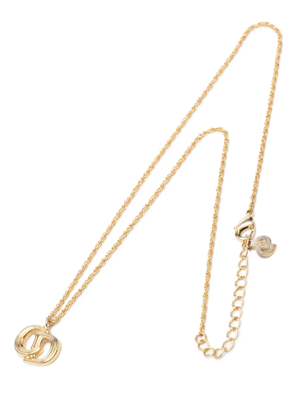 Christian Dior Pre-Owned 2000-2025 Gold Plated CD Logo Pendant Necklace costume necklace - Oro