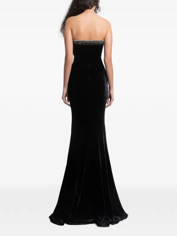 gemy maalouf beaded strapless dress Beaded Royal Blue Strapless Dress