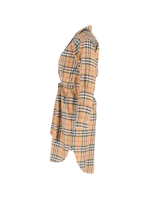 Burberry Pre-Owned checked belted shirt dress