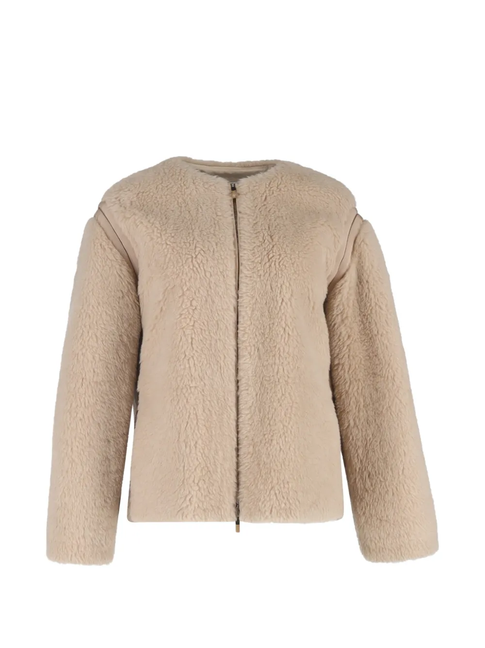 Max Mara grosgrain-trimmed panno jacket - Toni neutri