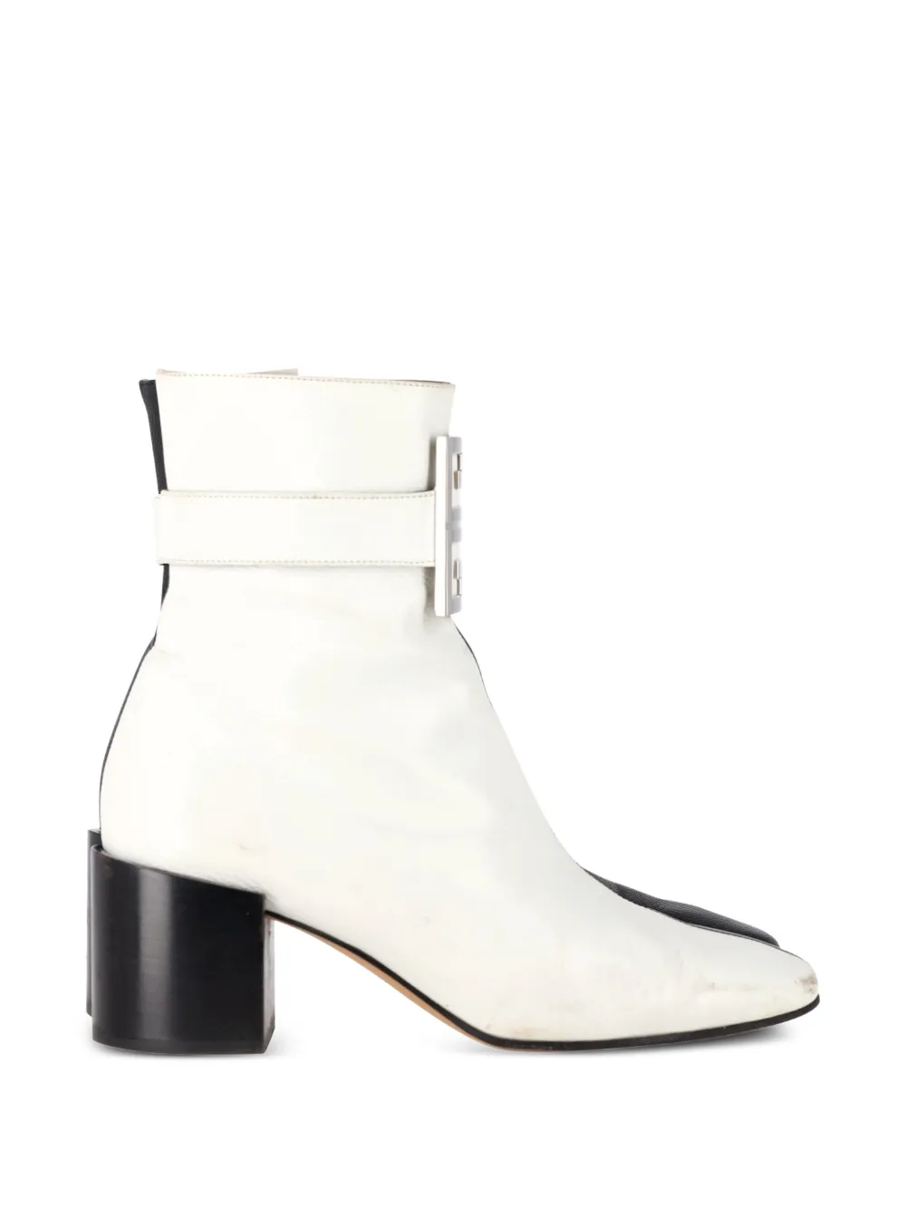 Givenchy Pre-Owned 4G two-toned buckle ankle boots - Weiß